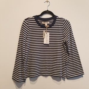 Madewell Rivet & Thread Striped Bell Sleeve Top